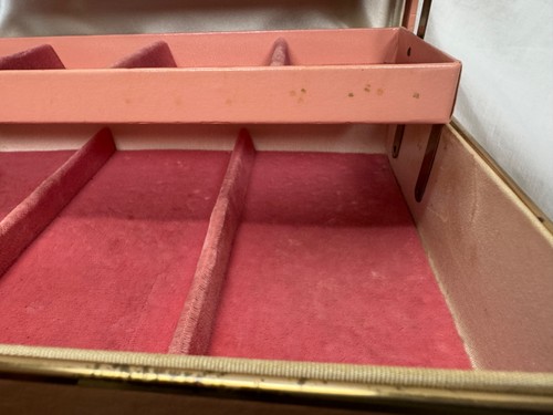 VINTAGE PINK JEWELRY BOX / ORGANIZER - Picture 20 of 24