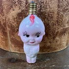 1940s Vintage Pink Kewpie Doll Milk Glass Figural Christmas Light Bulb Japan 3”