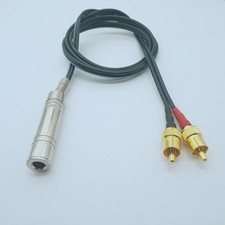 6.35mm 1/4" TRS Jack to L R dual 2x RCA Phono male Y Cable for Monitor Decoder