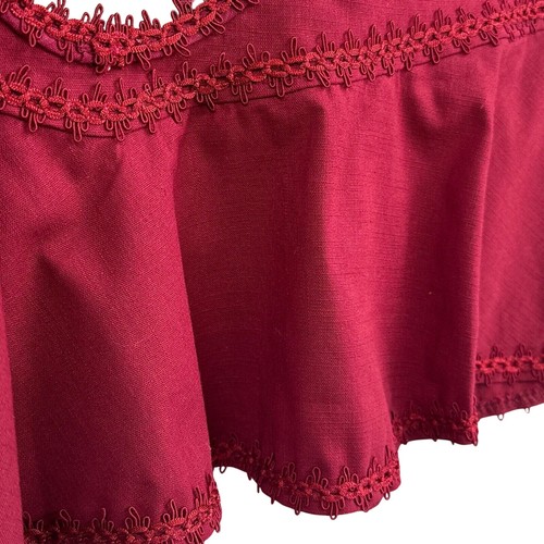 Little Girl Dress 6 Drop Waist Ruffled Puff Sleeve Red Prairie Cottage Peasant - Picture 7 of 14