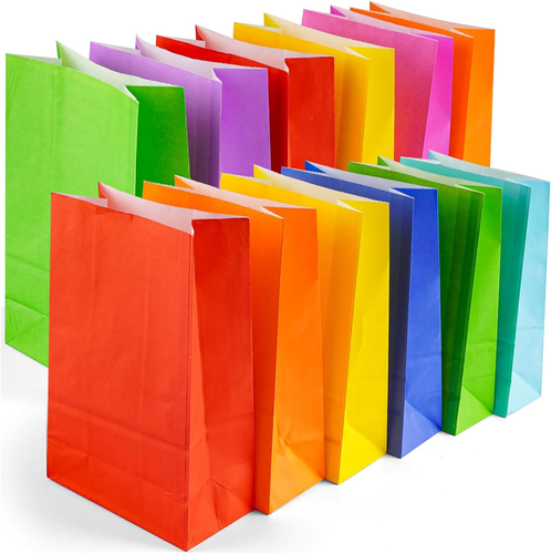 24PCS Kraft Gift Bags, 8 Colored Small Paper Treat Bags Party Favor Bags Goodie - Picture 1 of 6
