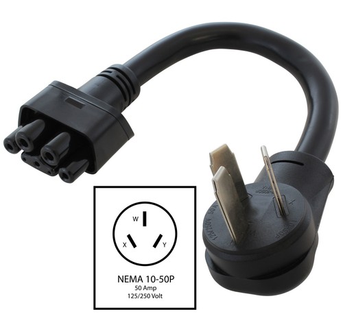 AC WORKS® NEMA 10-50 Adapter for Tesla Mobile Connector 32A Limit Level 2 - Picture 2 of 5