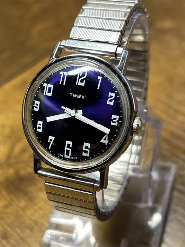 Vintage 1978 Timex Mercury Blue , (Serviced) Mechanical Watch