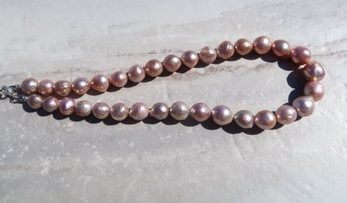 Natural Luster Avocado Edison Pearl Necklace - Picture 5 of 10