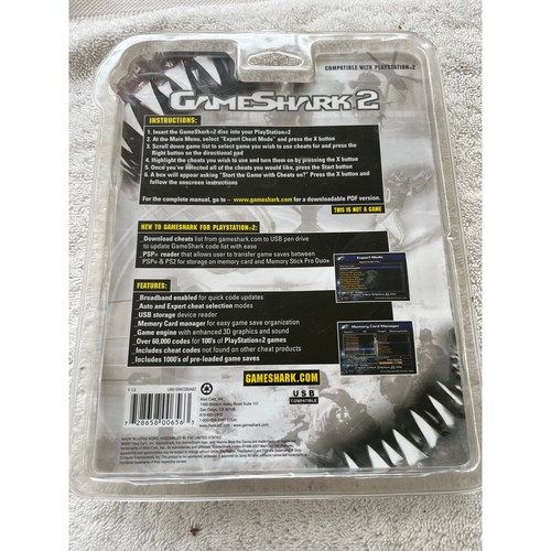 GameShark Cheat Codes PlayStation 2 PS2 Disc w Case-NIB - Picture 2 of 2
