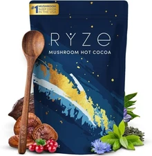 RŸZE Mushroom Hot Cocoa Sleep Powder w/ Melatonin Reishi Vegan 20 Servings