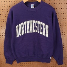 RUSSELL Northwestern University crewneck sweatshirt LARGE vtg 90s usa made
