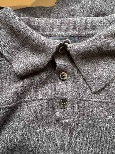 Dockers Men's XL Gray 1/4 Button Collared Long Sleeve Pullover Sweater - Picture 5 of 8