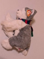 Sleds The Husky Dog TY Holiday Baby Beanie Buddy 14" Christmas (MWMT, Vintage, R