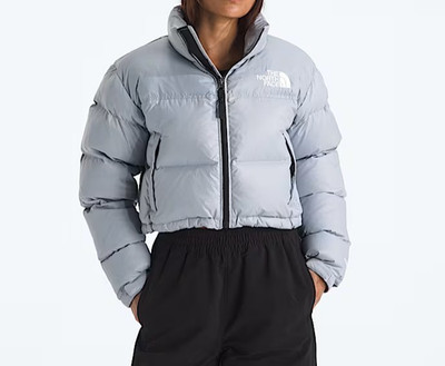 The North Face Women s Nuptse Short Jacket Blue Flax | Size Medium | NEW