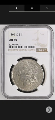 1897-O Morgan Silver Dollar NGC AU50 Better Date $1