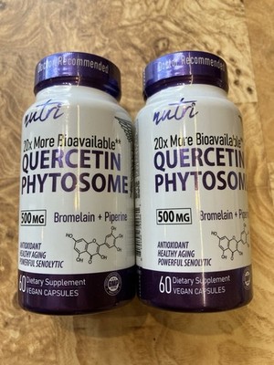 2-Pk Nutri Nature's Fusions Quercetin Phytosome Dietary 500 mg 120 Caps total 