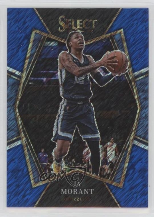 2021-22 Panini Select Premier Level Blue Shimmer Prizm Ja Morant #125 05cr
