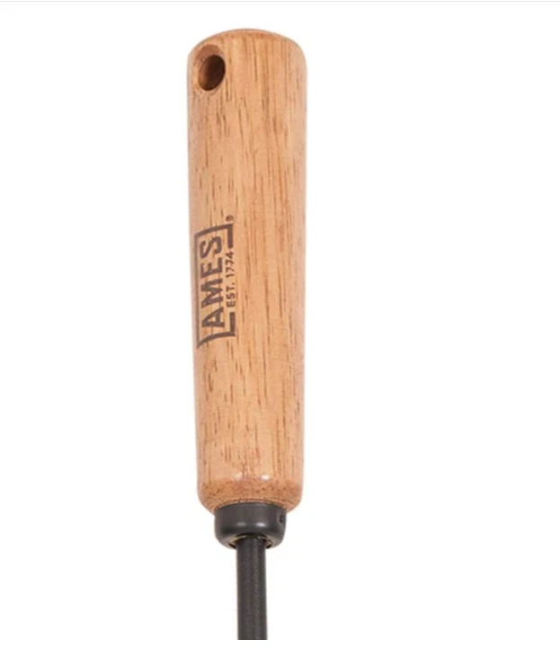 Desmalezadora manual de acero templado AMES 2447000 con mango de madera de 12 pulgadas Foto 3 de 4