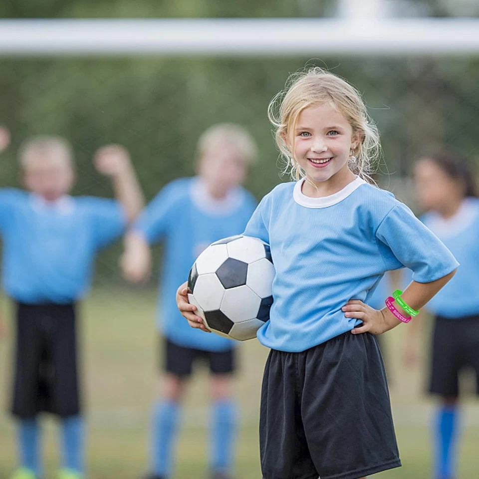 Pulseras pulseras de silicona motivacionales de fútbol 24 piezas a granel para baby shower/ev Foto 4 de 4
