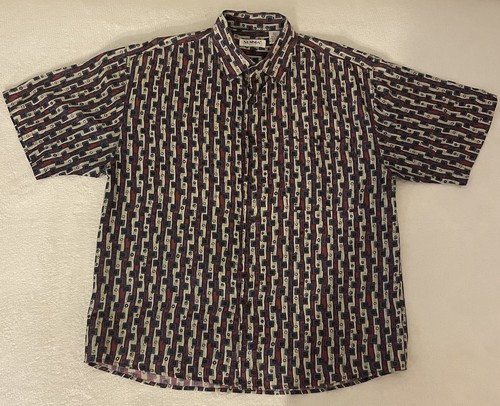 Summa Silk Vintage Herren Button Up 100% Seide Kurzarm Hemd Gr. L - Bild 6 von 9