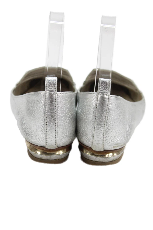 Nicholas Kirkwood Mujer Cuero Metálico Punta Plana Plateada Talla 7.5 Foto 4 de 4