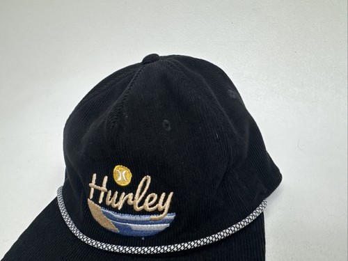 Hurley corduroy men’s half Moon Bay hat rope strap adjustable back - Picture 3 of 10