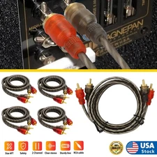 4 PACK  RCA Audio Cable Twisted Pair with Noise Reduction Interconnect Amp Wire