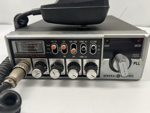 General Electric CB Radio Model 3-5819A 40 Channel PLL System Mic And Power Cord - Zdjęcie 3 z 9