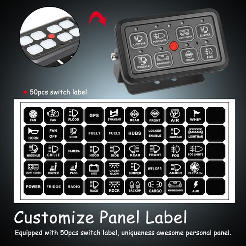 Automatic Dimmable 8 Gang Switch Panel Circuit Control Relay System Car Marine - Picture 3 of 12