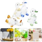 4pcs Crystal Figurine Lovely Statue Desktop Animal Sculpture Home Ornament