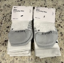 Nike Everyday Cushioned Dri-FIT W6-10, M 6-8, 5Y-7Y Socks - 6 Pairs, White