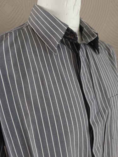French Connection Men's Grey & White Pinstripe Casual Shirt - Size Large - Picture 10 of 21