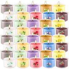 40 Scented Candle Set, 10 Fragrances, 35g Natural Soy Wax Candles with Smokel...