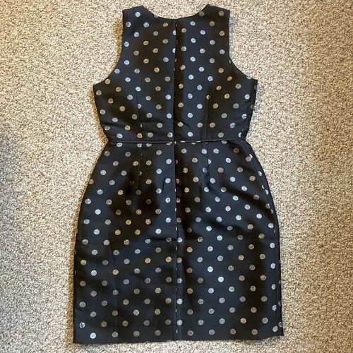 J Crew Womens Polka Dot Dress Size 8 Black Metallic Sleeveless Holiday New Years - Picture 4 of 9