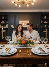 NEW Set of 4 Frances Valentine Embroidered Iris Dinner Napkins 18.5" X 18” White