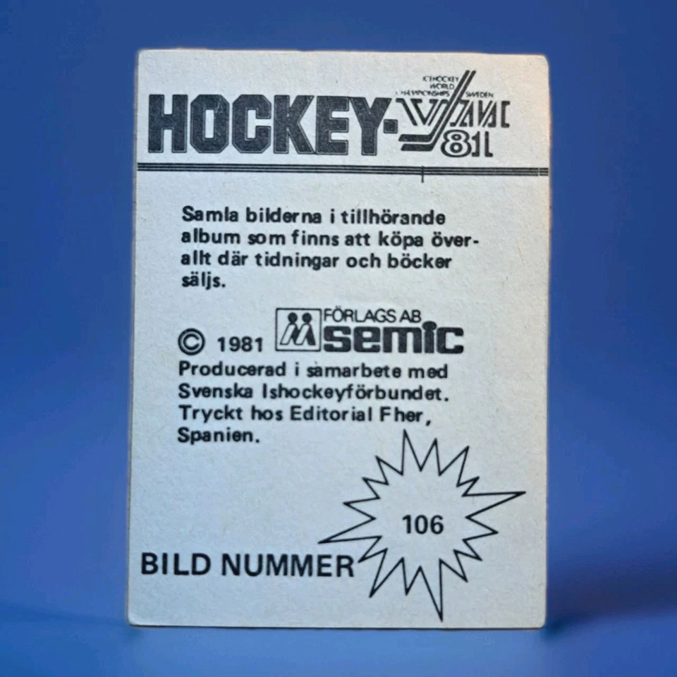 1980 USA Hockey Buzz Schneider Miracle On Ice Semic #106 Lake Placid - Image 2 of 2