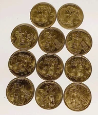 LOT 9 CHUCK E CHEESES ROCKS GUITAR ARCADE MOUSE COINS TOKENS  EXCELLENT CONDITIO