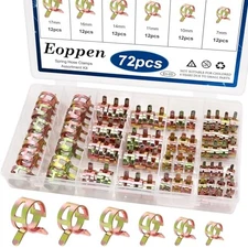 72Pcs Spring Hose Clamps Fuel Line Silicone 72Pcs (Color Zinc) Spring Clamps
