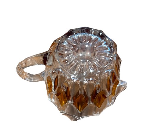 Rare Vintage 1950's Echt Bleikristall German Crystal Dish / Picture Amber Glass - Picture 4 of 8