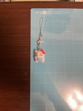 Hello Kitty Beaded Mini Phone Charm Handmade Blue