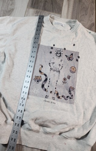 Sudadera Anine Bing Jaci AB x TO Elton John Gris Brezo Talla Grande Envejecida  - Imagen 4 de 16