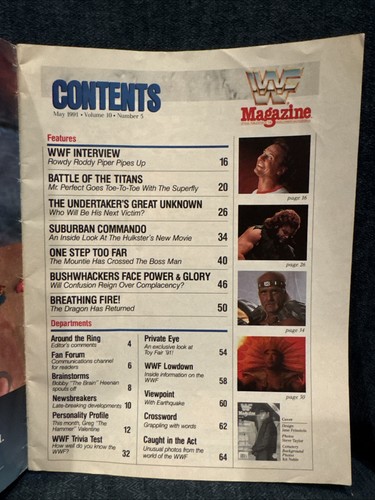 WWF Magazine May 1991 The Undertaker Cover - Ultimate Warrior Hulk Hogan - Picture 3 of 7