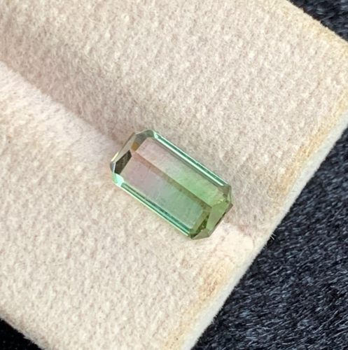 Natural Bicolor Tourmaline Gemstone | 1.60 Carats Emerald Cut from Afghanistan - Picture 5 of 5