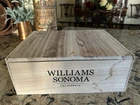 Williams Sonoma California Wood Box Crate 1 2.5 x 10"x 4.5 Sliding Top