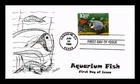 AQUARIUM FISH FIRST DAY COVER 33C USA STAMP ANAHEIM CACHET