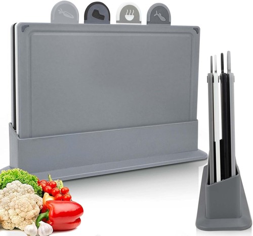 Farbcodiertes Kunststoff-Schneidebrett Set, Rutschfest & Hygienisch, 4-teilig - Bild 3 von 9