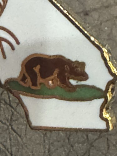 State of California shape American Legion Pin w/ poppy & bear RARE HTF - Picture 4 of 5