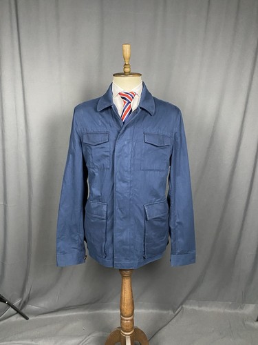 Hackett Men's Blue Multipocket Linen Utility Sportcoat Jacket Size 2XL - Picture 3 of 11