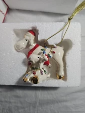 LENOX MARCIE & BABY MARCEL MOOSE Ornament - 2019 Christmas Lights -- NEW in BOX