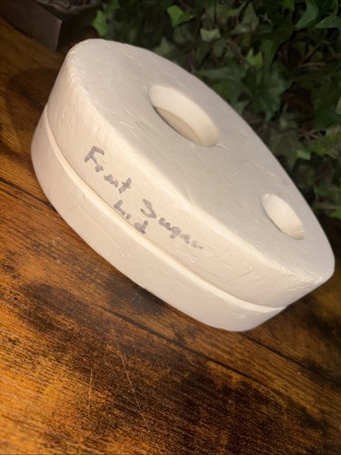 Stampo per colata in ceramica vintage coperchio zucchero frutta / buone condizioni - Foto 8 di 13