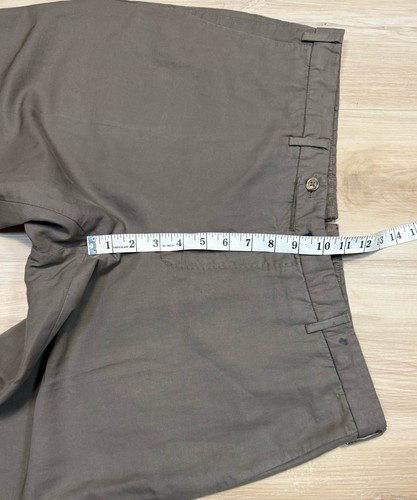 INCOTEX Chinolino Khaki Pants Linen/Cotton Milano Fit Pattern M sz 38 (37.5) x33 - Picture 15 of 18