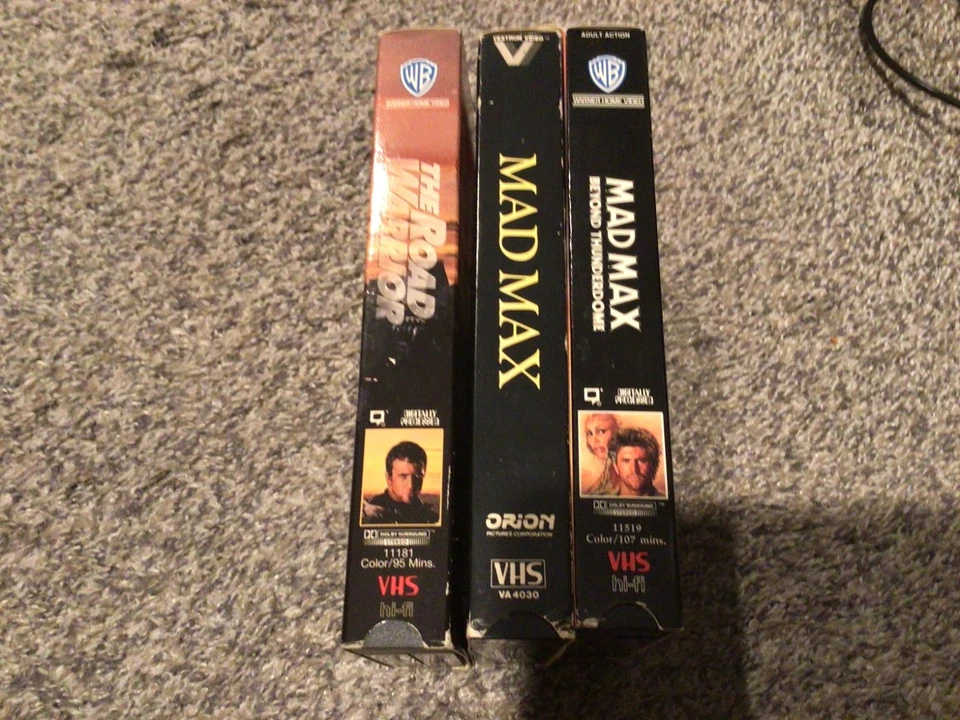 VHS Lot 3 Road Warrior Mad Max Beyond Thunderdome Mel Gibson Vintage Foto 3 de 4