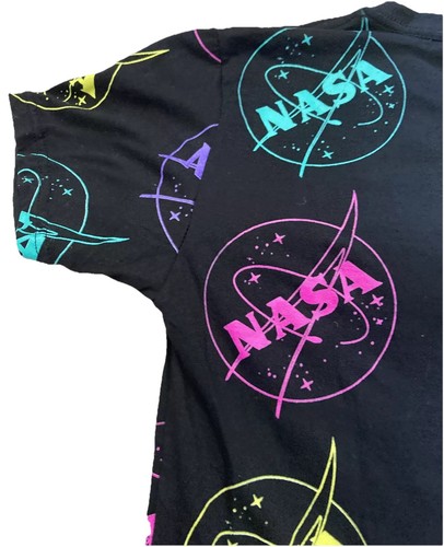 NASA Space Craft Rocket All Over Printed Logo Colorful T-Shirt Kids Size L - Picture 15 of 21