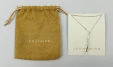 Jenny Bird Leana Pendant Double Chain Layering Necklace, Silver, NWT